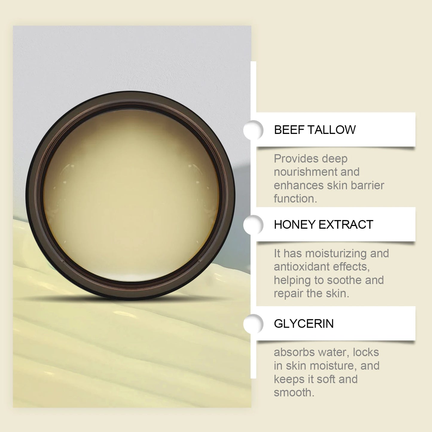 Tallow and Raw Honey Face Balm